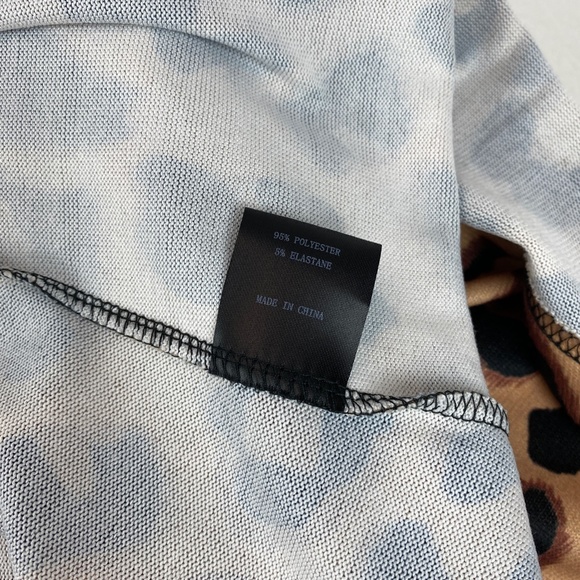 Loveu.Dear Womens Vest Small Cheetah Animal Print Waterfall Open Front Knit - Picture 9 of 10